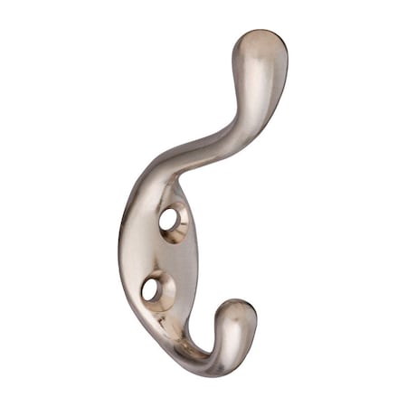 National Hardware National Hardware 3.3 in. L Satin Nickel Silver Zinc Coat/Hat Hook 75 lb. cap. 1 pk N331-009